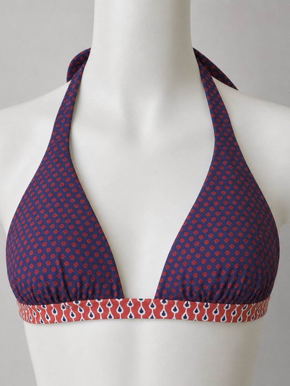Ann Taylor LOFT halter style bikini top with contrasting band